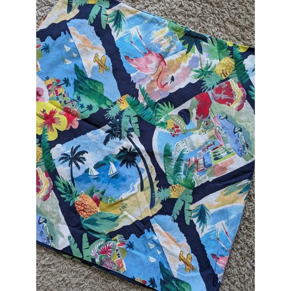 Talbots Tropical Skirt Womens 8P Blue-Pink Boat Coastal Beachy Resort Mature
